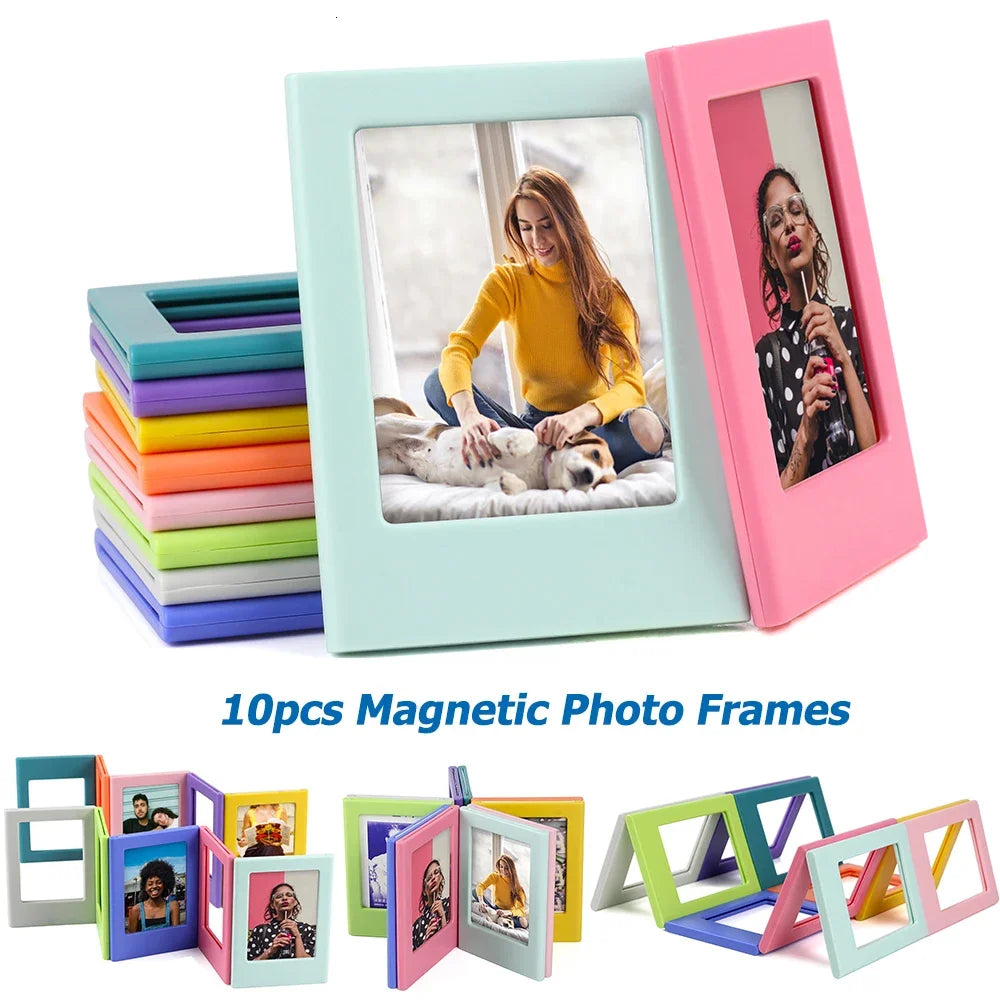 Lot de 10 Cadres Magnétiques Multicolores pour Photos Instantanées Fujifilm Instax Mini (3 Pouces)